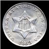 Image 2 : 1853 Three Cent Silver 3cs Graded ms64 By SEGS