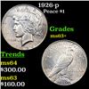 Image 1 : 1926-p Peace Dollar $1 Grades Select+ Unc