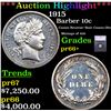 Proof ***Auction Highlight*** 1915 Barber Dime 10c Graded pr66+ By SEGS (fc)