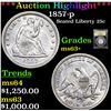 ***Auction Highlight*** 1857-p Seated Liberty Quarter 25c Graded Select+ Unc BY USCG (fc)