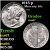 Image 1 : 1945-p Mercury Dime 10c Grades GEM++ Unc
