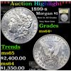 Image 1 : ***Auction Highlight*** 1899-s Morgan Dollar $1 Graded Choice+ Unc BY USCG (fc)