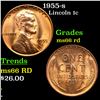 Image 1 : 1955-s Lincoln Cent 1c Grades GEM+ Unc RD