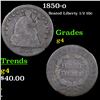 Image 1 : 1850-o Seated Liberty Half Dime 1/2 10c Grades g, good