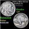 Image 1 : 1924-s Buffalo Nickel Mint Error 5c Grades vg, very good