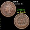 Image 1 : 1864 Indian Cent 1c Grades vg details