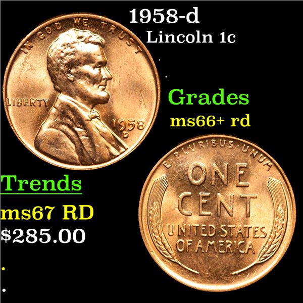 1958-d Lincoln Cent 1c Grades GEM++ RD