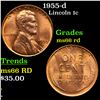 Image 1 : 1955-d Lincoln Cent 1c Grades GEM+ Unc RD