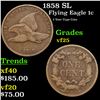 Image 1 : 1858 SL Flying Eagle Cent 1c Grades vf+