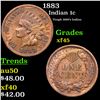 1883 Indian Cent 1c Grades xf+