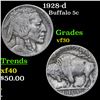 1928-d Buffalo Nickel 5c Grades vf++