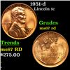 Image 1 : 1951-d Lincoln Cent 1c Grades GEM++ Unc RD