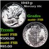 Image 1 : 1943-p Mercury Dime 10c Grades GEM++ FSB