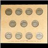 Image 3 : JEFFERSON SILVER WARTIME NICKEL SET 11 COINS WAYTE RAYMOND 1942 - 1945 P D S