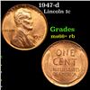 Image 1 : 1947-d Lincoln Cent 1c Grades GEM++ RB