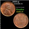 1935-p Lincoln Cent 1c Grades GEM Unc RB