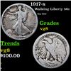 Image 1 : 1917-p Walking Liberty Half Dollar 50c Grades vg, very good