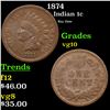 Image 1 : 1874 Indian Cent 1c Grades vg+