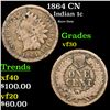 Image 1 : 1864 CN Indian Cent 1c Grades vf++