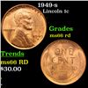 Image 1 : 1949-s Lincoln Cent 1c Grades GEM+ Unc RD