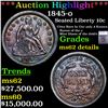 Image 1 : ***Auction Highlight*** 1845-o Seated Liberty Dime 10c Graded ms62 details By SEGS (fc)