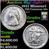 Image 1 : ***Auction Highlight*** 1921 Missouri Old Commem Half Dollar 50c Graded GEM+ Unc BY USCG (fc)
