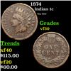 1874 Indian Cent 1c Grades vf++