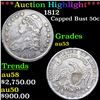 ***Auction Highlight*** 1812 Capped Bust Half Dollar 50c Graded Select AU BY USCG (fc)