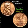 Image 1 : 1958-d Lincoln Cent 1c Grades GEM Unc RD