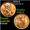 Image 1 : 1956-d Lincoln Cent 1c Grades GEM+ Unc RD