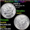 Image 1 : ***Auction Highlight*** 1894-o Morgan Dollar $1 Graded Select+ Unc BY USCG (fc)