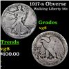 Image 1 : 1917-p Walking Liberty Half Dollar 50c Grades vg, very good