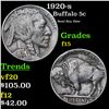 Image 1 : 1920-s Buffalo Nickel 5c Grades f+