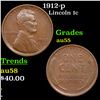 Image 1 : 1912-p Lincoln Cent 1c Grades Choice AU