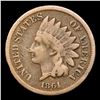 Image 2 : 1861 Indian Cent 1c Grades vf++