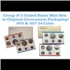 Image 1 : Group of 2 United States Mint Set in Original Government Packaging! From 1976-1977 with 25 Coins Ins