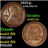 Image 1 : 1913-p Lincoln Cent 1c Grades Select Unc BN