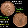 Image 1 : 1909 VDB Lincoln Cent 1c Grades GEM Unc RB