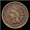 Image 2 : 1859 Indian Cent 1c Grades vf+