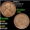 1910-s Lincoln Cent 1c Grades vf+