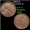 1932-d Lincoln Cent 1c Grades Choice AU/BU Slider