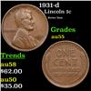 1931-d Lincoln Cent 1c Grades Choice AU