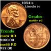 1954-s Lincoln Cent 1c Grades GEM++ RD