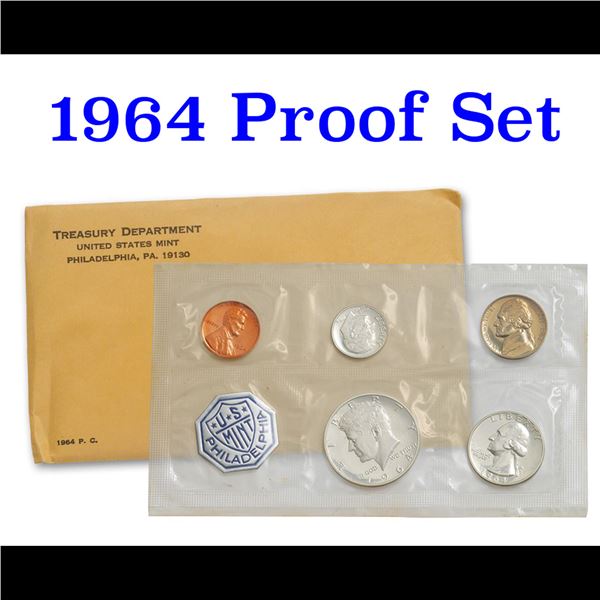 1964 Proof Set 6 Coins Inside!! In Original Government packaging
