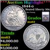 Image 1 : ***Auction Highlight*** 1844-o Seated Half Dollar 50c Graded ms62 By SEGS (fc)