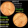 Image 1 : 1922-d Lincoln Cent 1c Grades Choice+ Unc RB