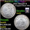 Image 1 : ***Auction Highlight*** 1811 Small 8 Capped Bust Half Dollar 50c Graded ms62 By SEGS (fc)