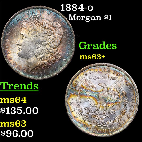1884-o Morgan Dollar $1 Grades Select+ Unc
