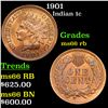 Image 1 : 1901 Indian Cent 1c Grades GEM+ Unc RB
