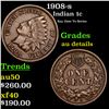 Image 1 : 1908-s Indian Cent 1c Grades AU Details